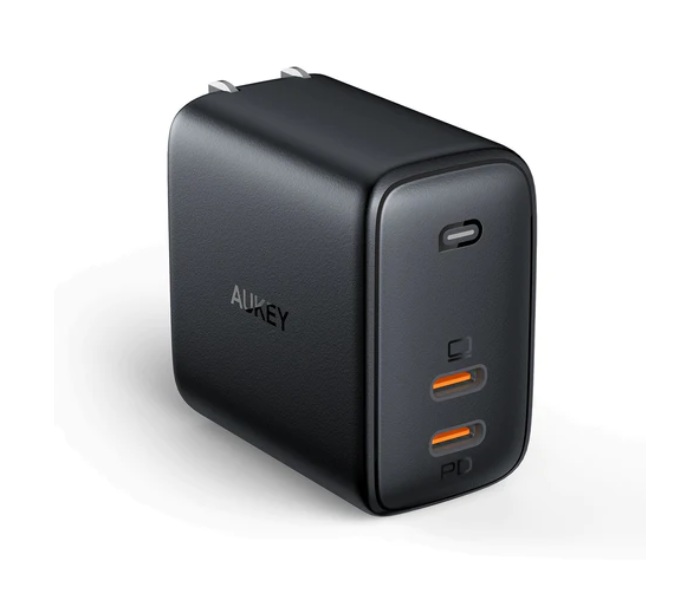 AUKEY PA-B4 Dual-Port 65W Pd Wall Charger With Gan Power Tech - Black - Zoom Image 1