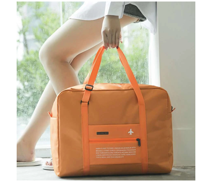 Korean Large Capacity Hand Travel Luggage Bag Foldable - Orange - Zoom Image 2