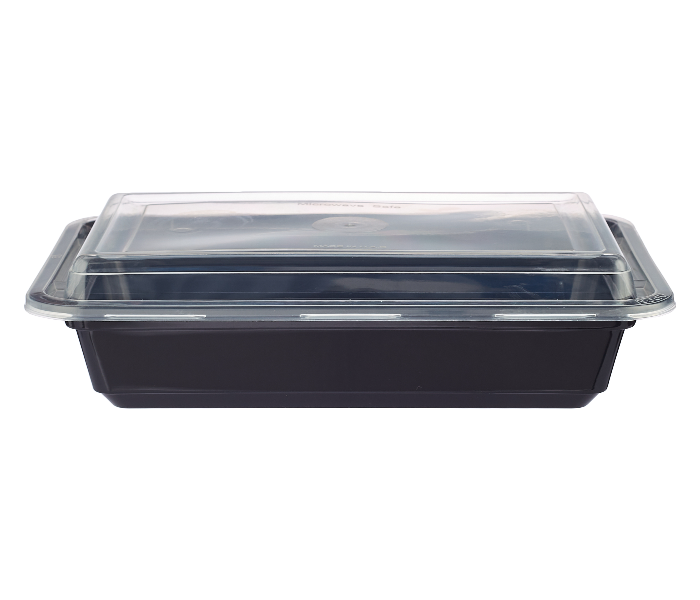 Hotpack HSMBBRE16 Set of 5 Pieces 16 Oz Black Base Rectangular Container With Lids - Zoom Image 3