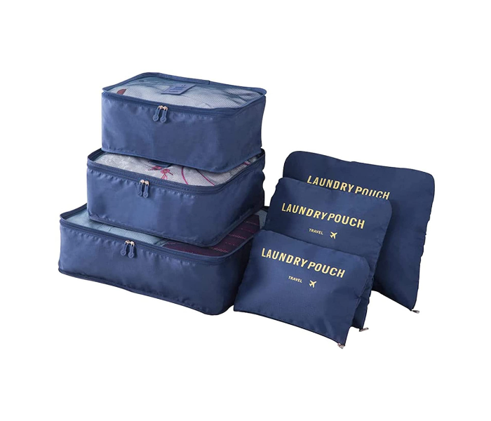 Set of 6 Korean Waterproof Travel Storage Multifunctional Bags - Navy Blue - Zoom Image 1