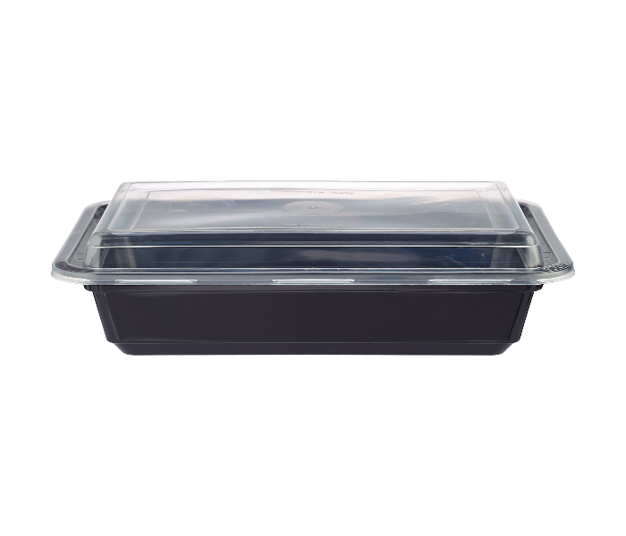 Hotpack HSMBBRE32 Set of 5 Pieces 32 Oz Black Base Rectangular Container With Lids - Zoom Image 3