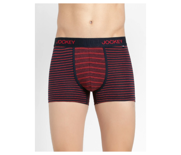 Jockey US68 Multi Colour Striped Trunks Underwear for Men XL - Maroon - Zoom Image 1