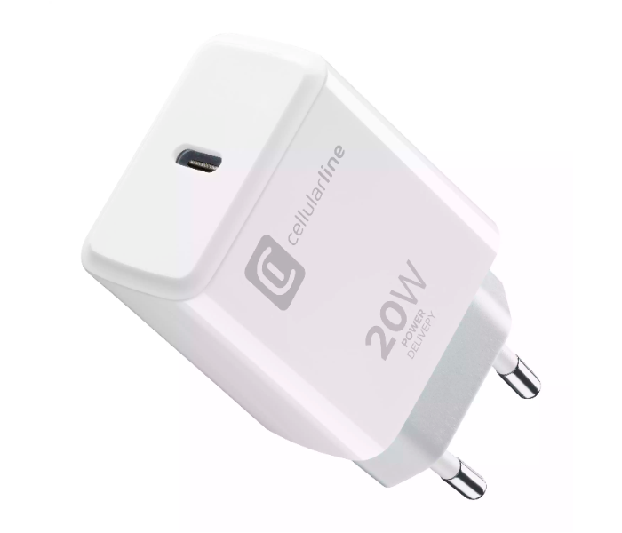 Cellularline ACHUSBCPD20WUKK 20W Uk Plug Usb-C Charger - White - Zoom Image