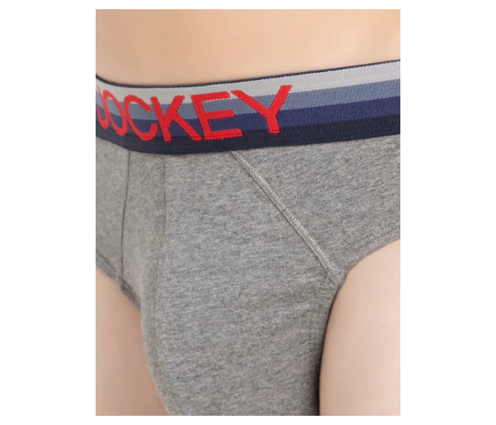 Jockey US07 Briefs with Exposed Waistband for Men XL - Grey - Zoom Image 5