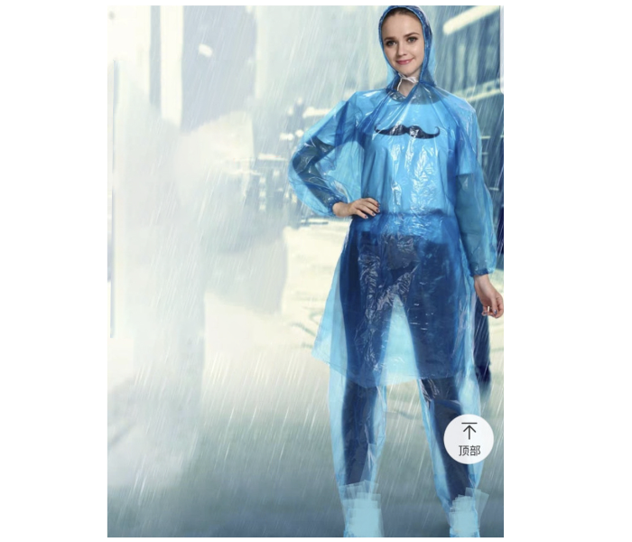 Disposable Transparent Rain Coat - Zoom Image 1