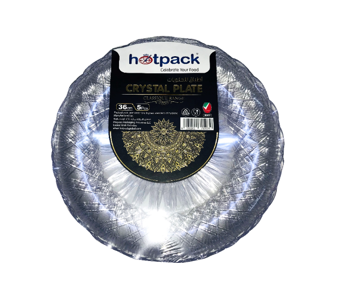 Hotpack HSMCP36 Set of 5 Pieces 36 cm Crystal Plate - Zoom Image