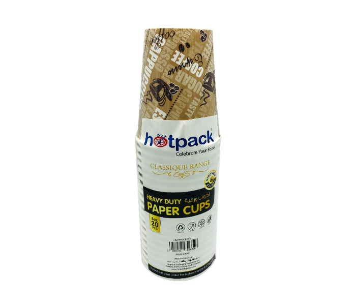 Hotpack HSMPHDC8HP Set of 20 Pieces 8 oz Heavy Duty Paper Cup - Zoom Image