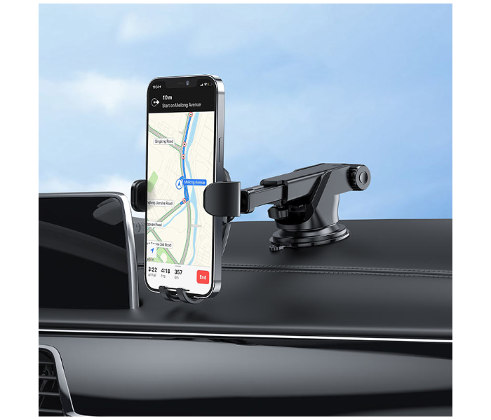 Borofone BH38 Route Push Type Suction Cup Car Holder - Black - Zoom Image 3