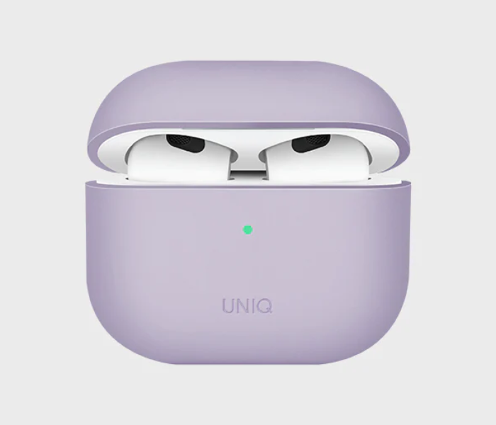 Uniq Lino Hybrid Liquid Silicon Airpods 3RD Gen Case - Lavender - Zoom Image 1