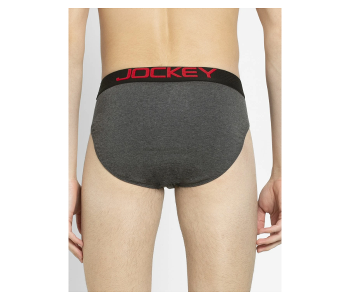 Jockey US07 Briefs with Exposed Waistband for Men Small - Dark Grey - Zoom Image 3