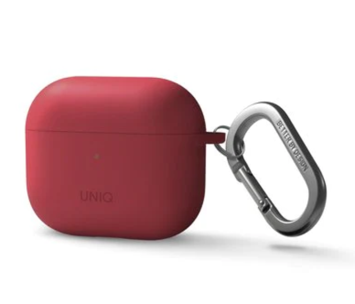 Uniq Nexo Active Hybrid Silicone Airpods 3RD Gen Case With Sports Ear Hooks - Coral Red - Zoom Image 1