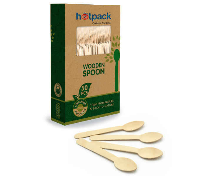 Hotpack HSMWDSPB Set of 50 Pieces Wooden Spoon - Zoom Image 2