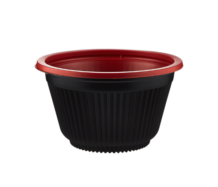 Hotpack HSMRBSB550 Set of 5 Pieces 550 ml Red and Black Base Soup Bowls With Lids - Zoom Image 5