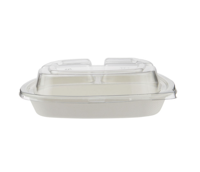 Hotpack HSMBD3CBC Set of 5 Pieces 9 Inch Deep Bio-Degradable 3 Compartment Container With Lid - Zoom Image 3