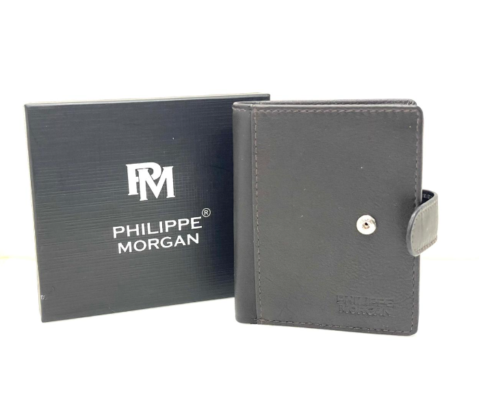 Philippe Morgan PM321 Men Leather Bifold Wallet - Dark Brown - Zoom Image 1