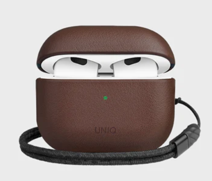 Uniq Terra Geniune Leather Airpods 3RD Gen Case - Brown - Zoom Image 1