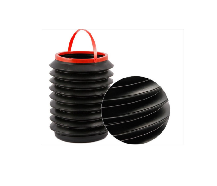 Car Creative 4Litre Folding Storage Bucket With Lid - Black and Red - Zoom Image 2