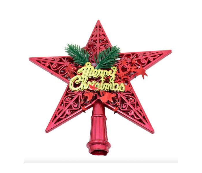 Trendy Christmas Tree Star Glittering Christmas Tree Decoration - Red - Zoom Image