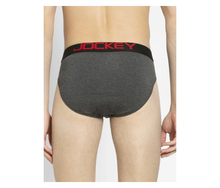 Jockey US07 Briefs with Exposed Waistband for Men Medium - Dark Grey - Zoom Image 3