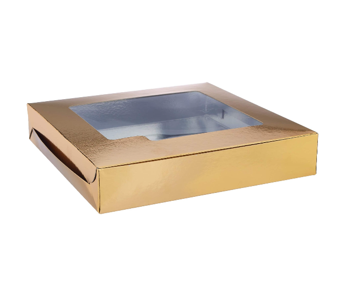 Hotpack HSMSBAGW2020 Set of 5 Pieces Aluminium or Gold Quoted Window Sweet Box - Zoom Image 1