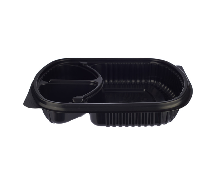 Hotpack HSMBBMW3 Set of 5 Pieces Black Base 3 Compartment Container with Lid - Zoom Image 4