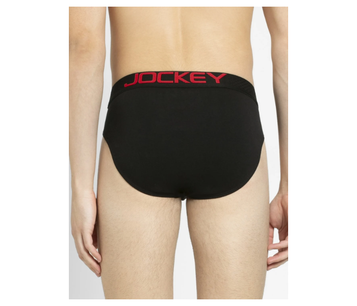 Jockey US07 Briefs with Exposed Waistband for Men XL - Black - Zoom Image 3