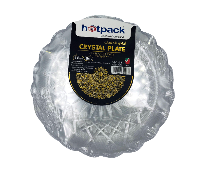 Hotpack HSMCP18 Set of 5 Pieces 18 cm Crystal Plate - Zoom Image