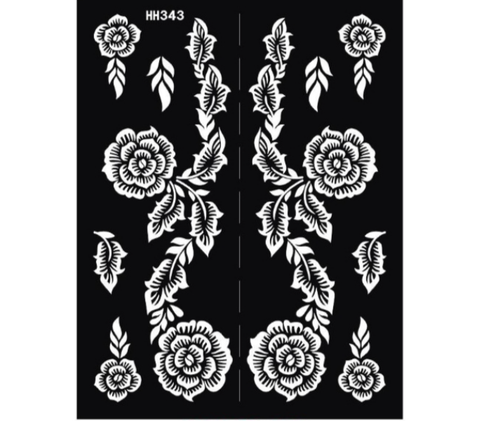 Tattoo Sticker HH343 Airbrush Glitter Henna Tattoo Stencil Art Sheet Kit - Zoom Image