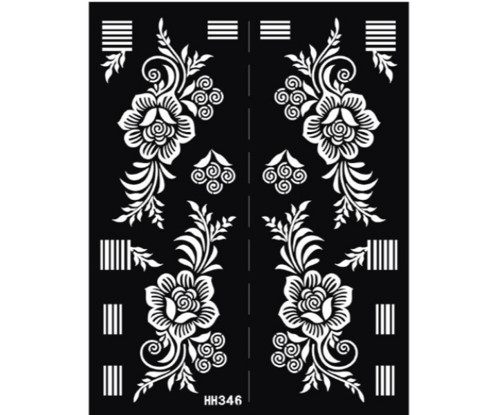 Tattoo Sticker HH346 Airbrush Glitter Henna Tattoo Stencil Art Sheet Kit - Zoom Image