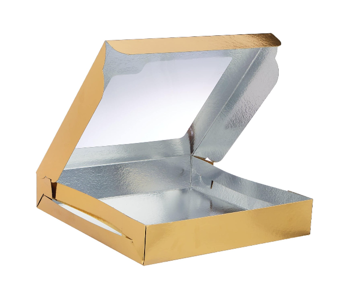 Hotpack HSMSBAGW2020 Set of 5 Pieces Aluminium or Gold Quoted Window Sweet Box - Zoom Image 2