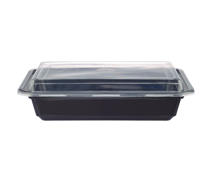 Hotpack HSMBBRE24 Set of 5 Pieces 24 Oz Black Base Rectangular Container With Lids - Zoom Image 3