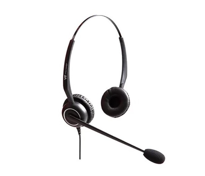 VT5000 Duo GNQD+QD RJ09 Wired Noise Cancelling Headset - Black - Zoom Image