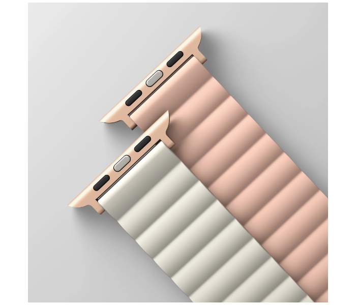 Uniq Revix Reversible Magnetic 45 44 or 42mm Apple Watch Strap - Pink and Beige - Zoom Image 2