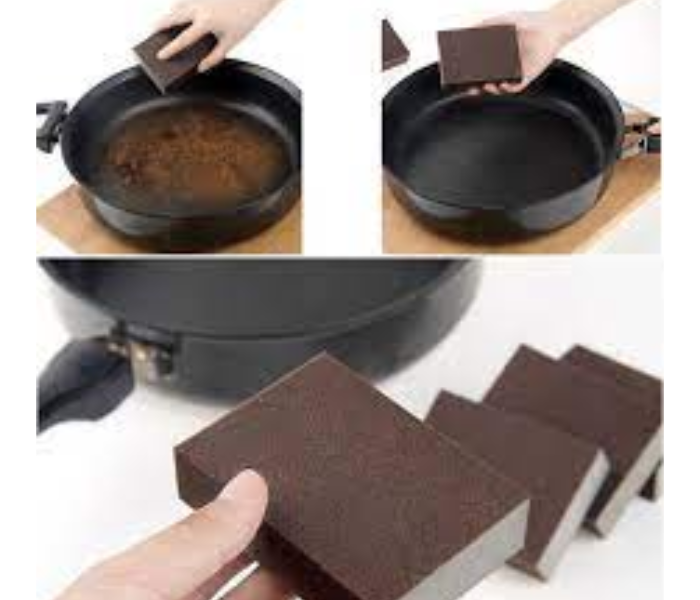 Set of 3 Pieces Generic Emery Clean Magic Cookware Eraser Kitchen Pot Descaling Cleaning Sponge - Brown - Zoom Image 1