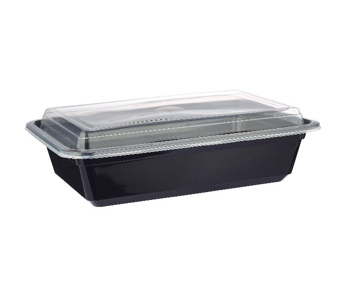 Hotpack HSMBBRE38 Set of 5 Pieces 38 Oz Black Base Rectangular Container With Lids - Zoom Image 4