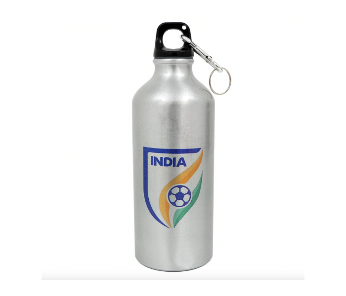 Water Bottle with India Logo - Silver - Zoom Image