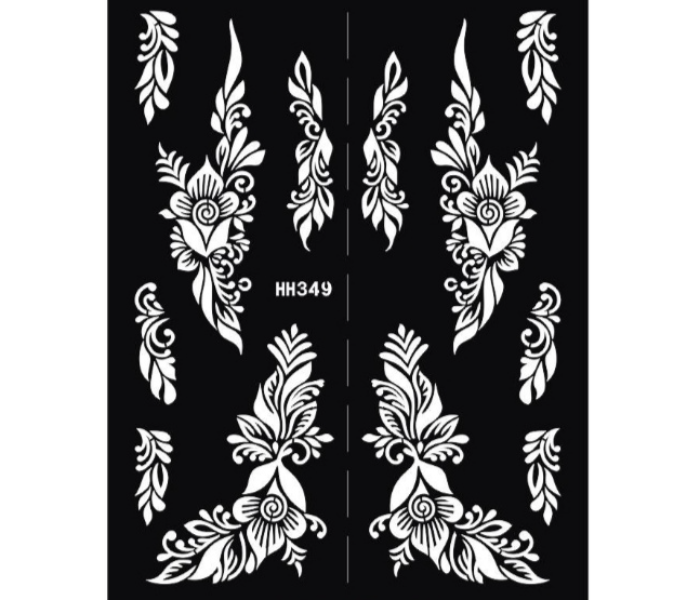 Tattoo Sticker HH349 Airbrush Glitter Henna Tattoo Stencil Art Sheet Kit - Zoom Image