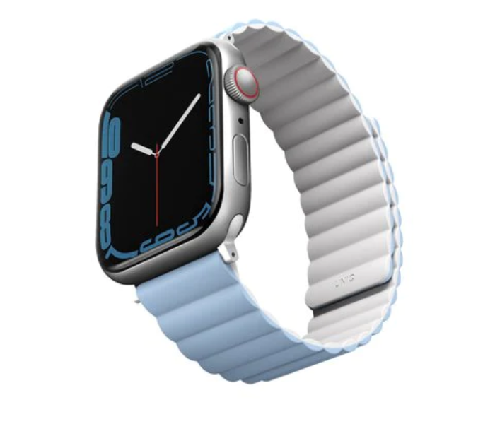 Uniq Revix 45 44 42mm Reversible Magnetic Apple Watch Strap - White and Blue - Zoom Image 2