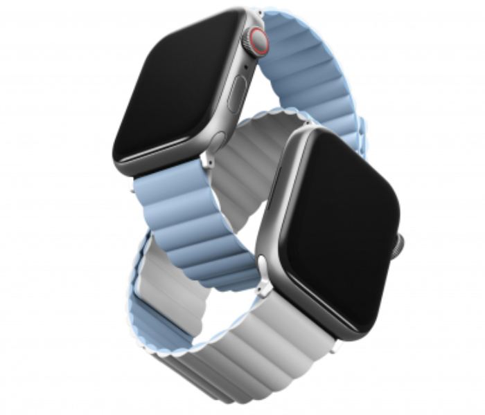 Uniq Revix Reversible Magnetic 41 40 or 38mm Apple Watch Strap - White and Blue - Zoom Image