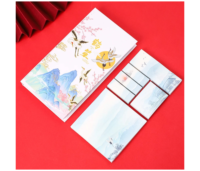 Chinese Style Boxed Hot Stamping Sticky Notes - White - Zoom Image 1