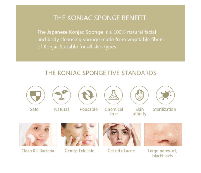 Natural Facial and Body Konjac Cleansing Sponge - Zoom Image 5