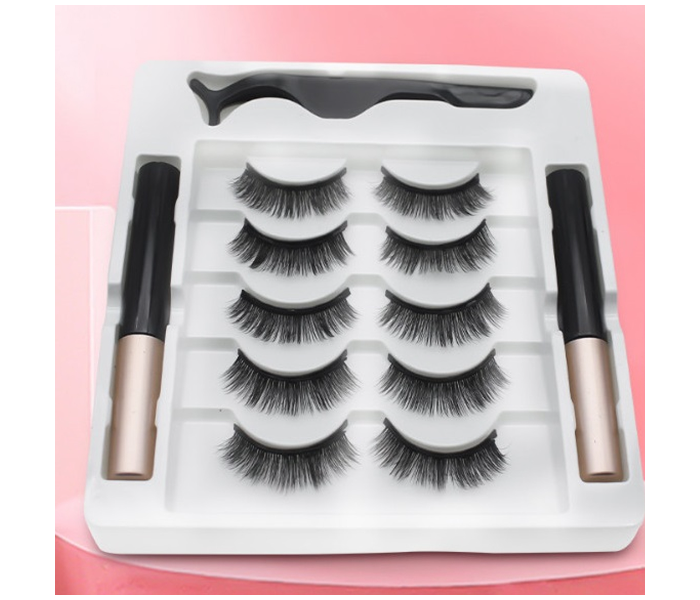 Set of 5 Pairs Magnetic False Eyelashes - Zoom Image 1