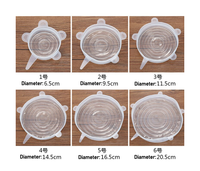 Set of 6 Pieces Silicon Food Storage Bowl Cover - Zoom Image 4