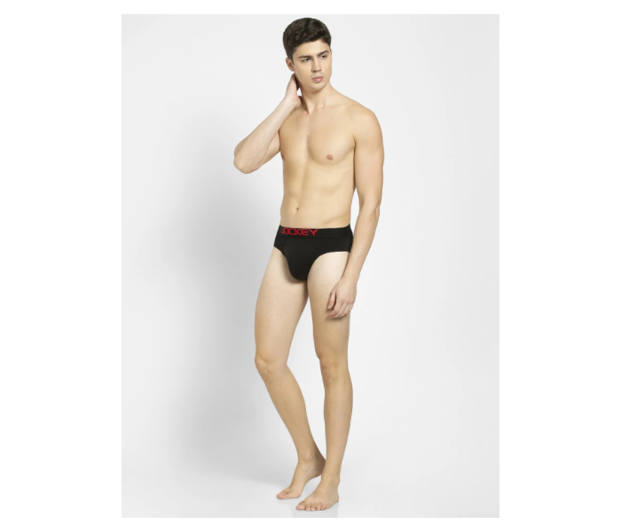 Jockey US07 Briefs with Exposed Waistband for Men Small - Black - Zoom Image 4