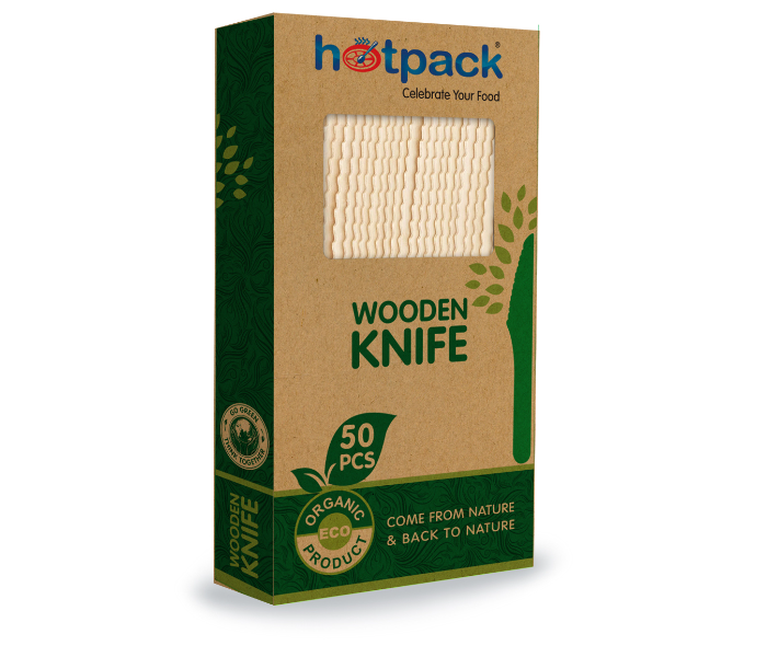 Hotpack HSMWFKB Set of 50 Pieces Wooden Knife - Zoom Image 1