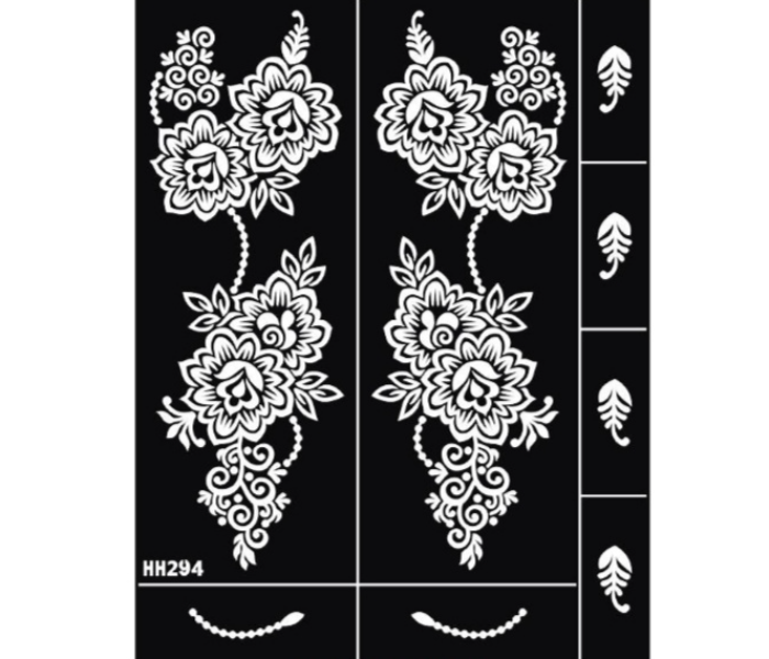 Tattoo Sticker HH294 Airbrush Glitter Henna Tattoo Stencil Art Sheet Kit - Zoom Image