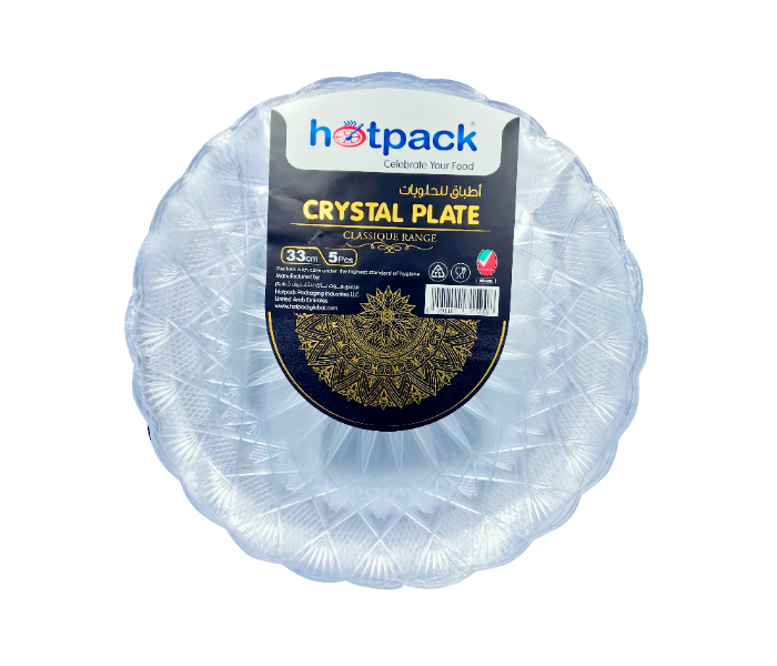 Hotpack HSMCP33 Set of 5 Pieces 33 cm Crystal Plate - Zoom Image