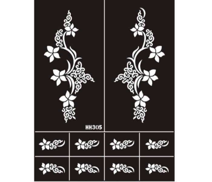 Tattoo Sticker HH305 Airbrush Glitter Henna Tattoo Stencil Art Sheet Kit - Zoom Image