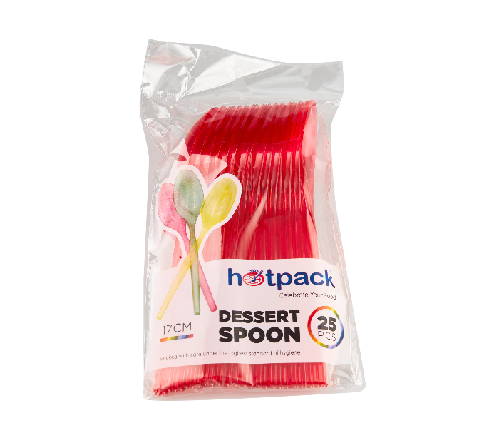 Hotpack DSPSMIX Set of 25 Pieces 17cm Plastic Desert Spoon - Zoom Image 3