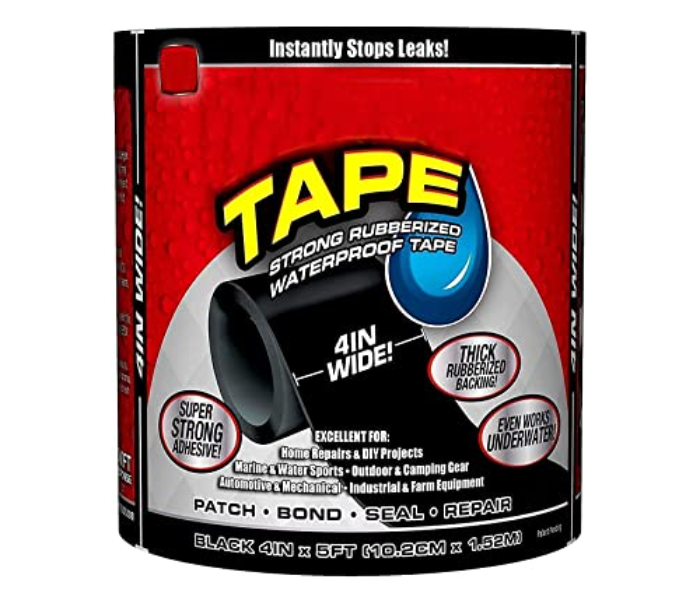 3 Piece Rubberized 4''x5' Waterproof Flex Tape for Emergency Quick Water Leak Repairing - Zoom Image 1